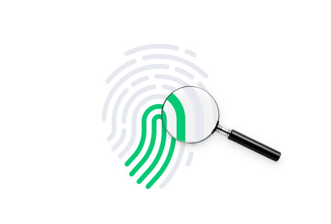 finger print with magnify glass