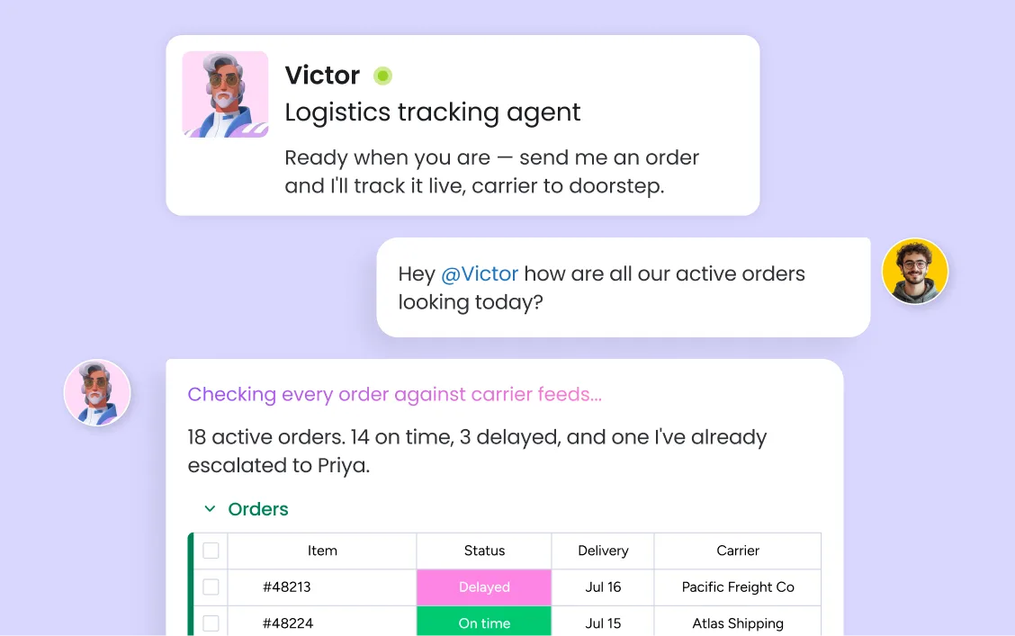 operations team viewing live shipment tracking board on monday.com