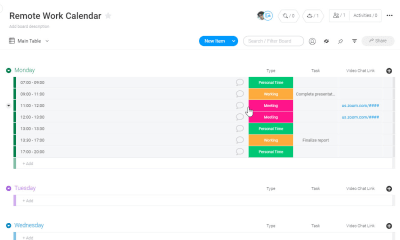 RemoteWorkCalendarTemplate