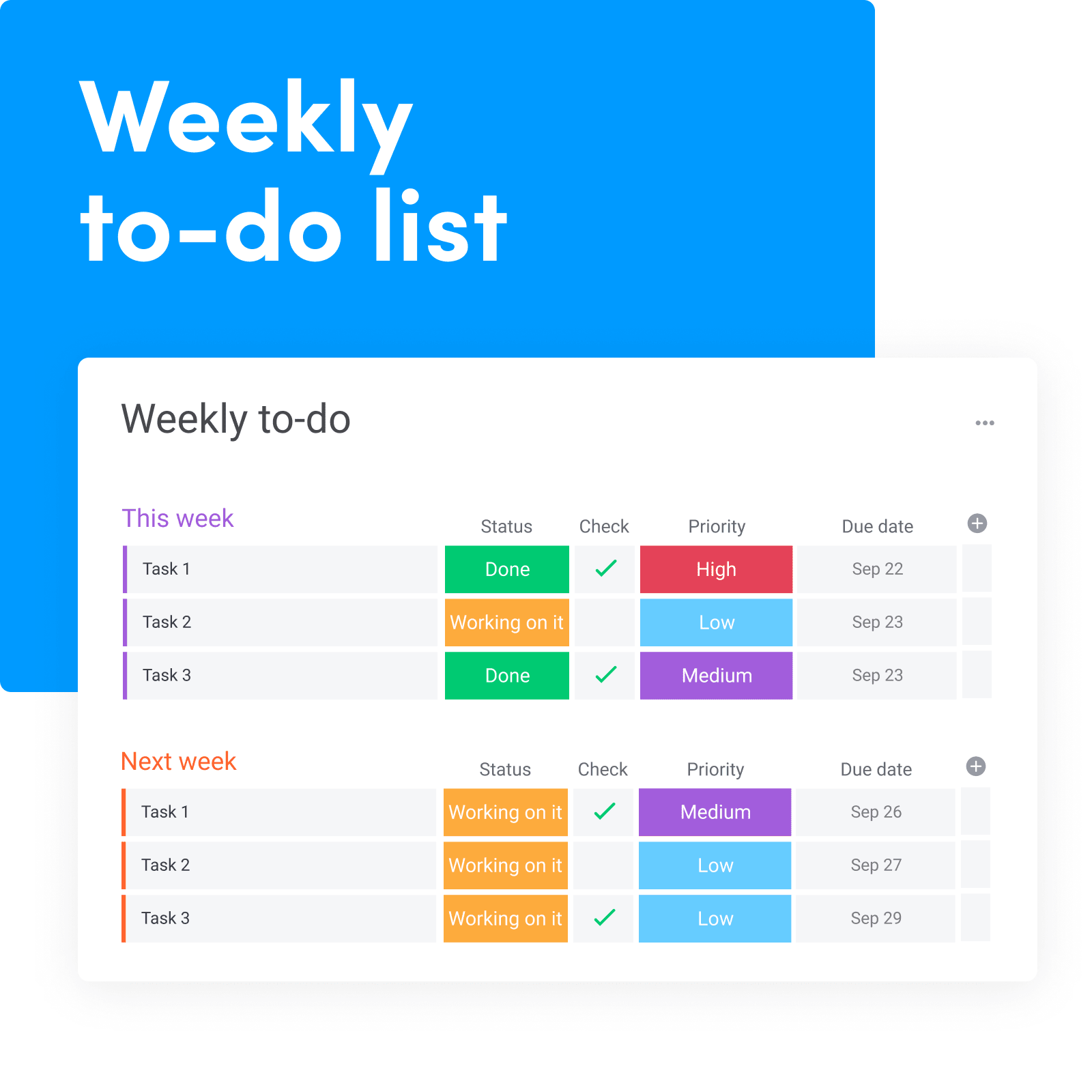 3 Weeklyto dolist