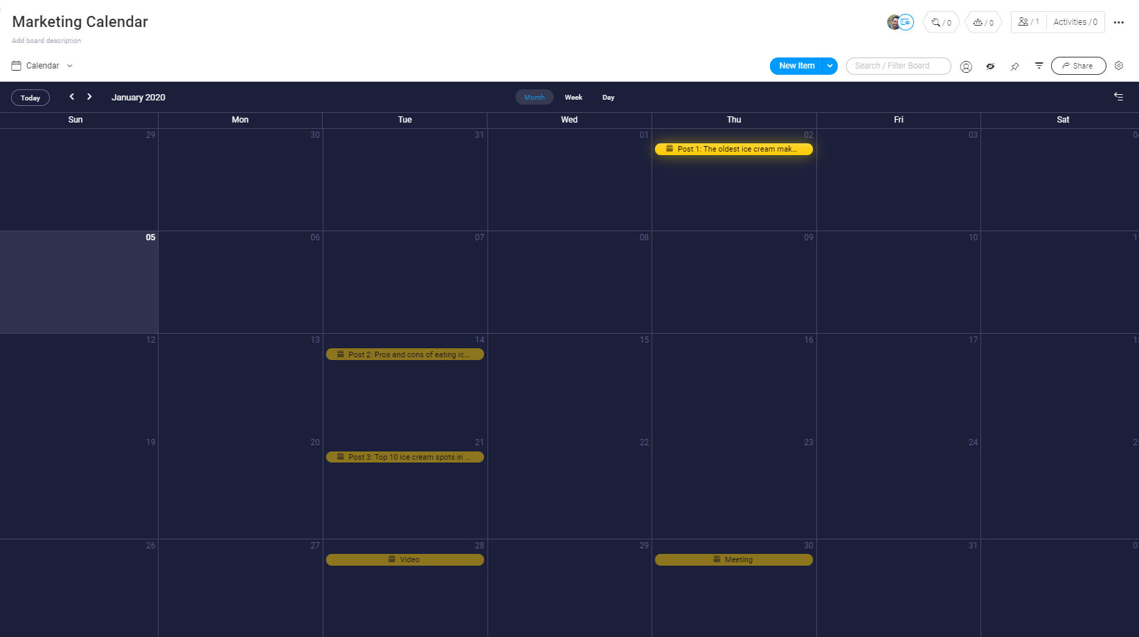 Marketing Calendar Template monday com