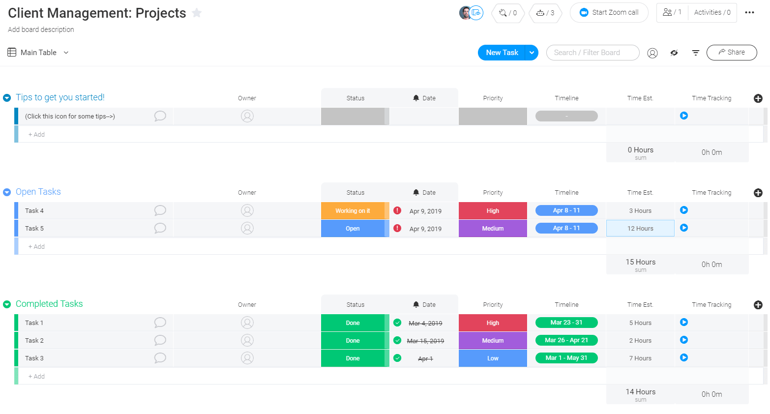 Intuitive Client Management Template Monday