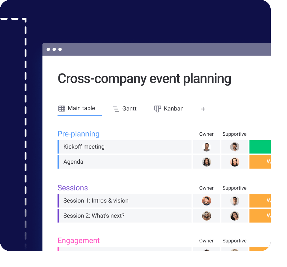 Cross company event planning
