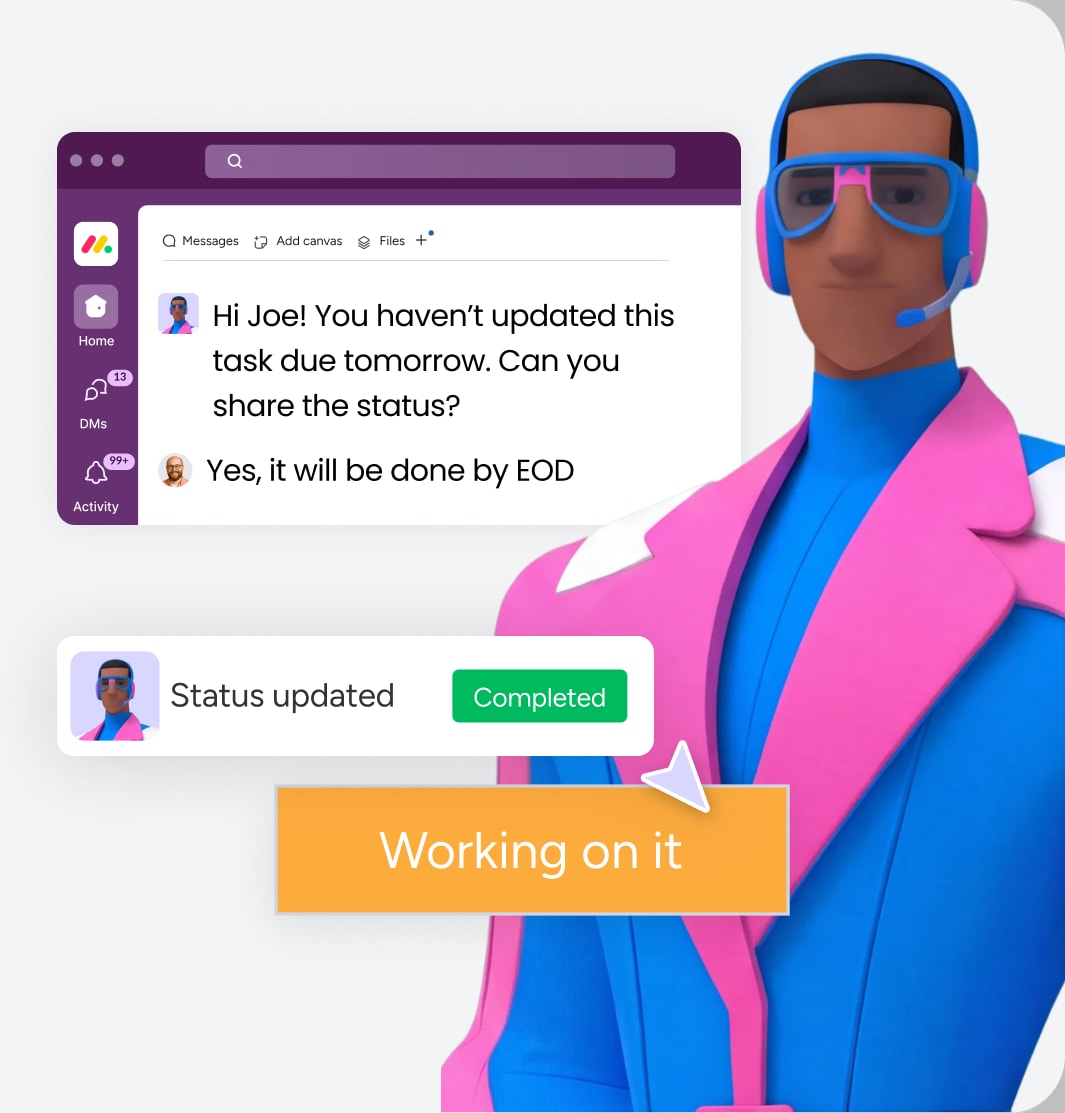 Nudger — agent UI mockup