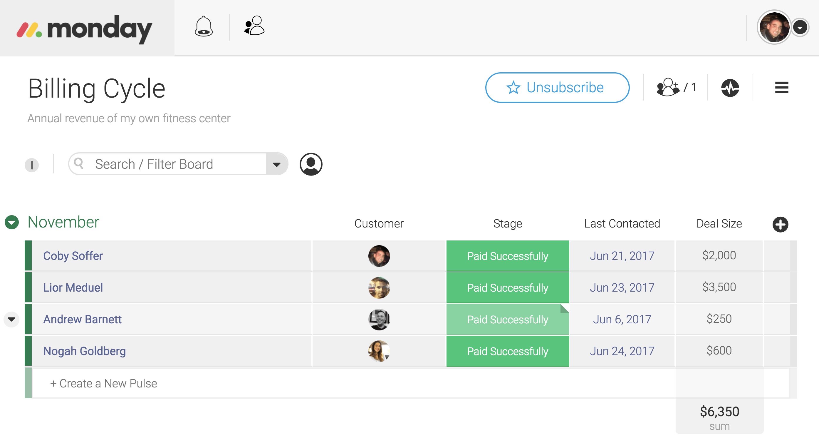 Gym billing bycle system