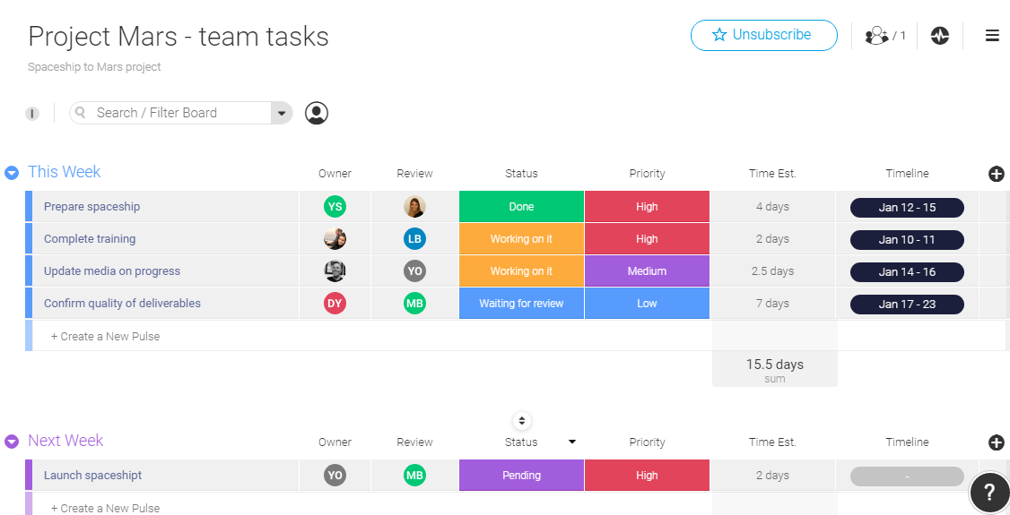 task management template