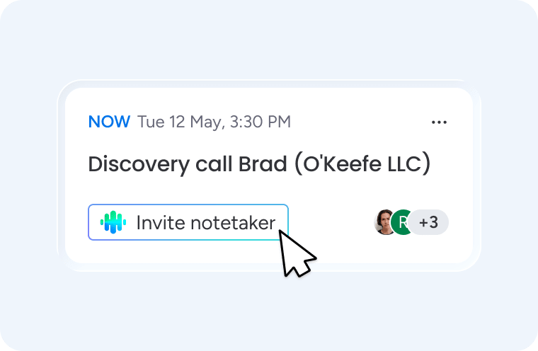 Before the meeting - calendar invite with notetaker