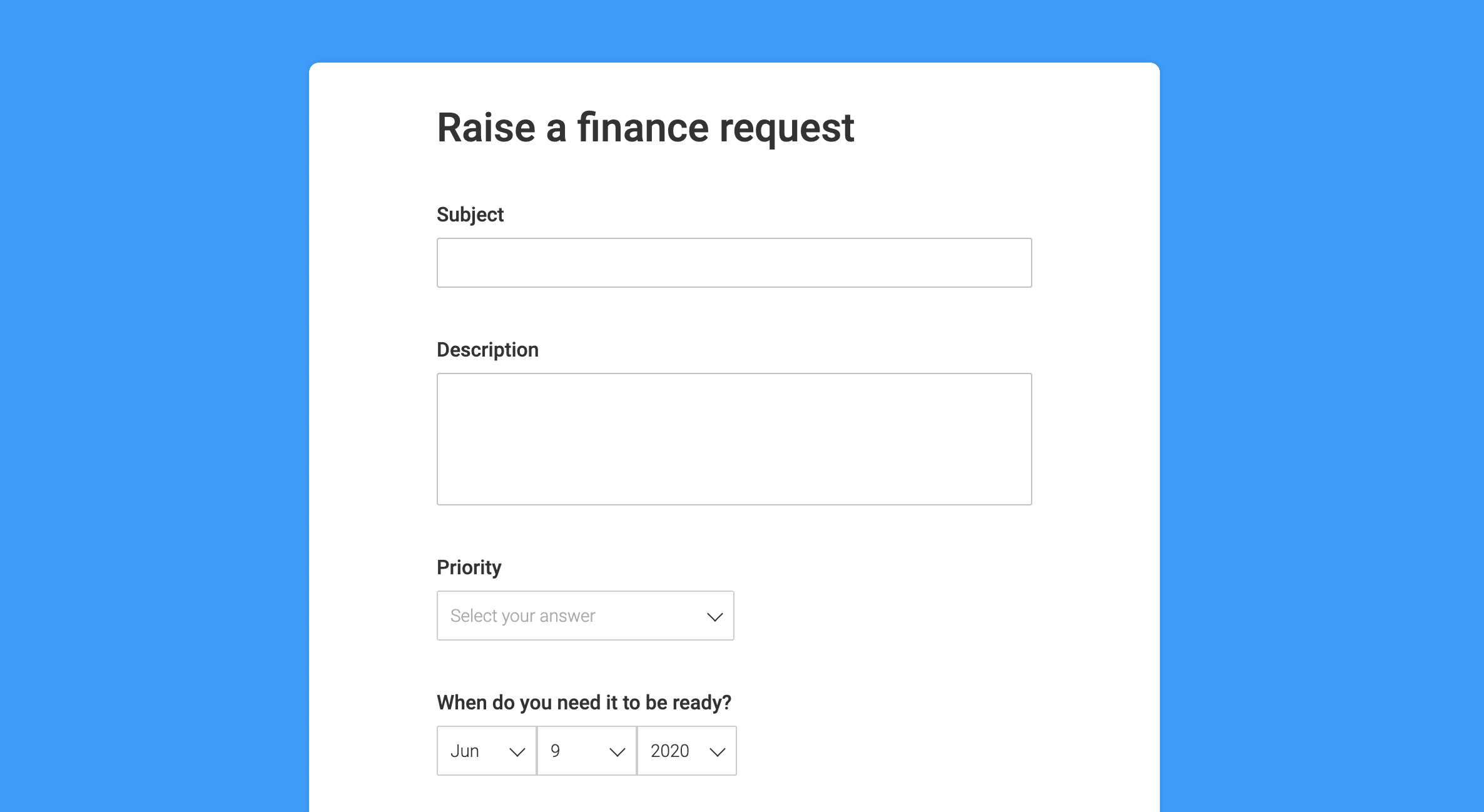 Raise a finance request 2020 06 09 11 26 33