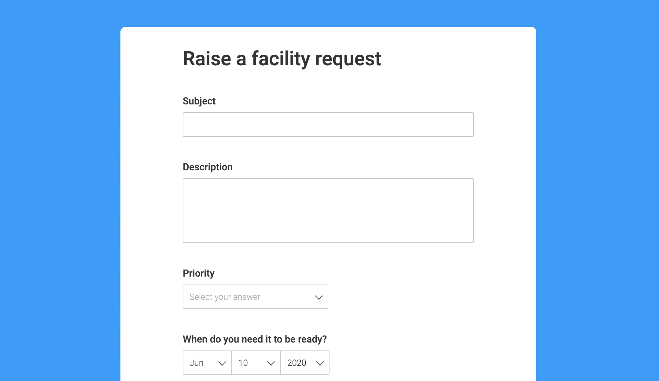 Raise a facility request 2020 06 10 17 04 30