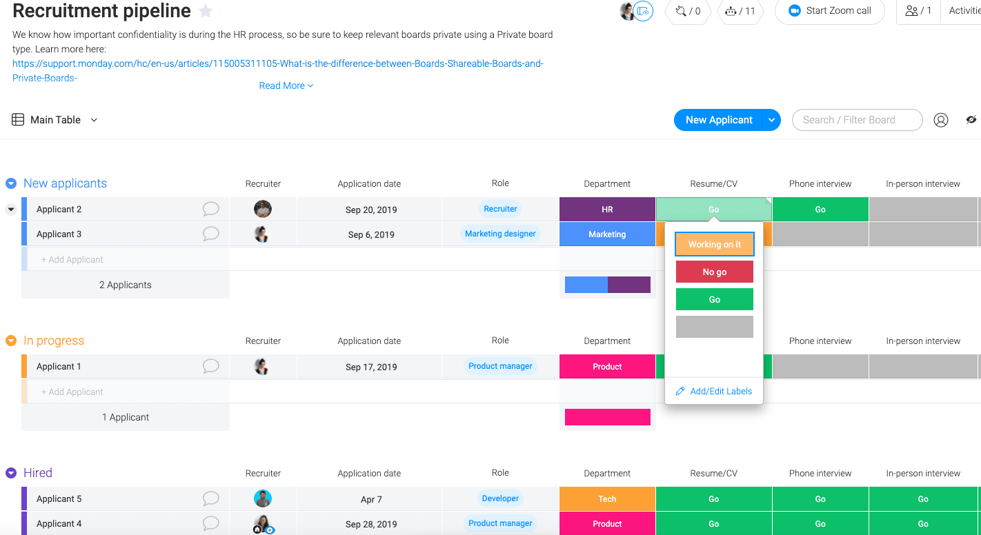 Easily manage your recruitment pipeline