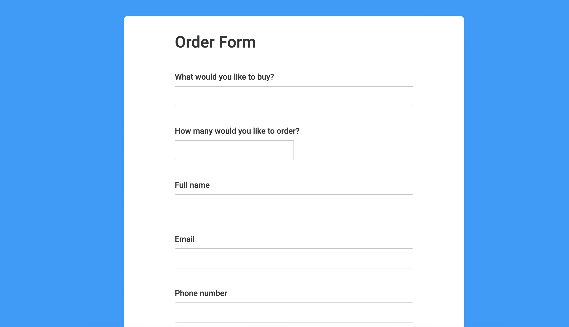 Order Page