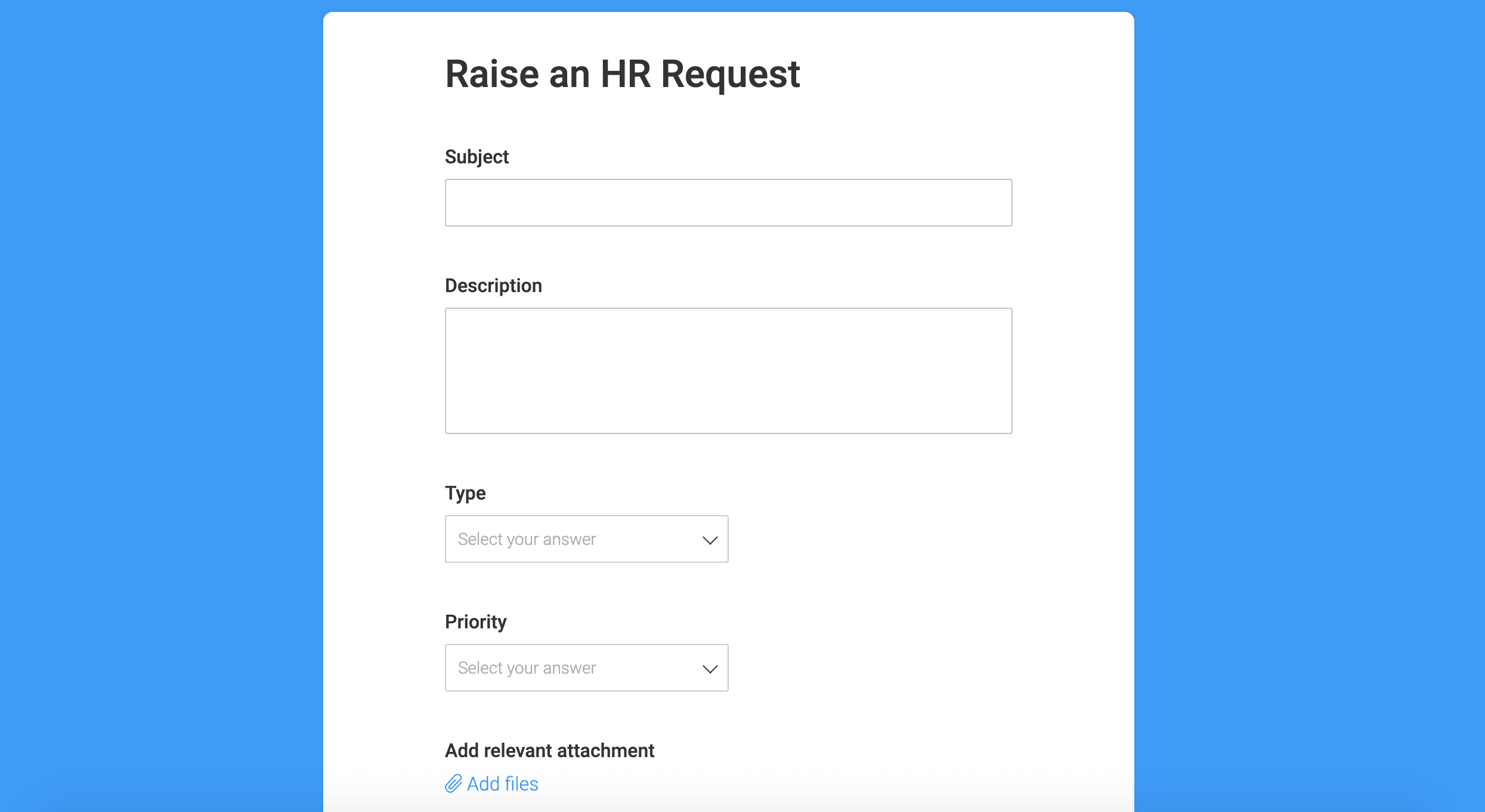 Raise an HR Request