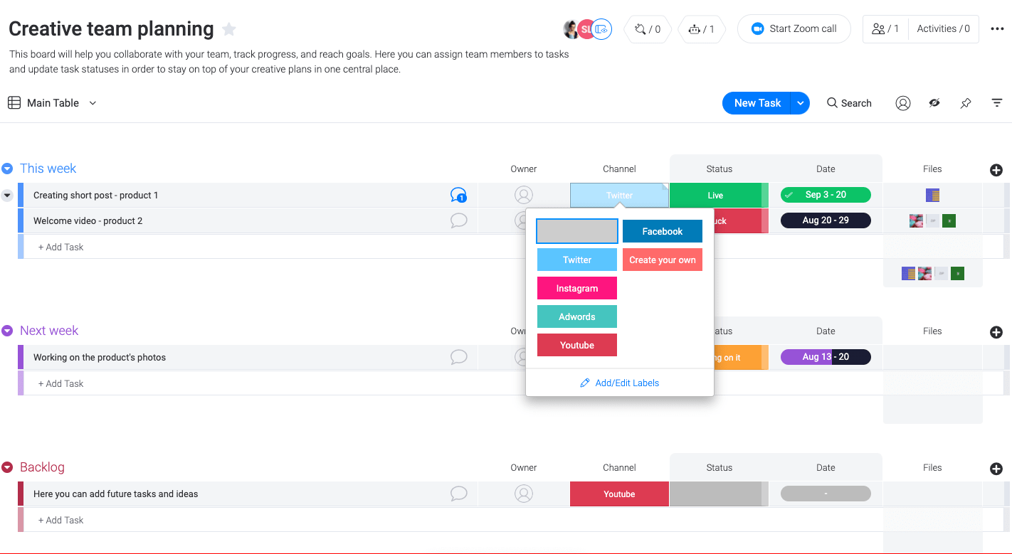 Manage your team’s tasks in one place.
