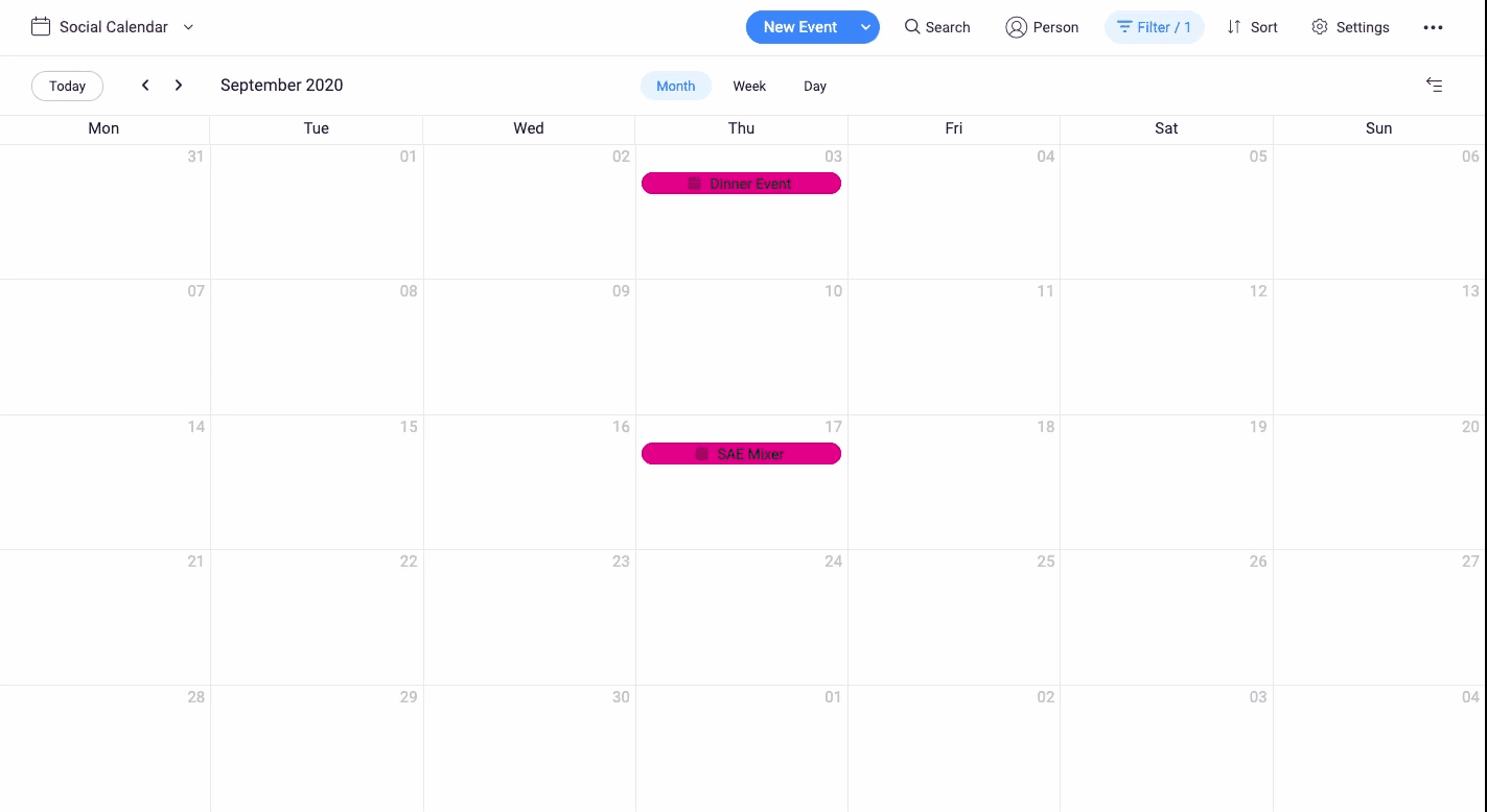 Have a clear visualization of all your events in one calendar!