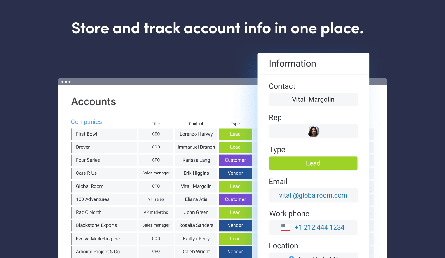 See account info at a glance
