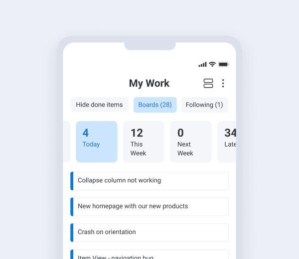 My Work redesign on mobile 1
