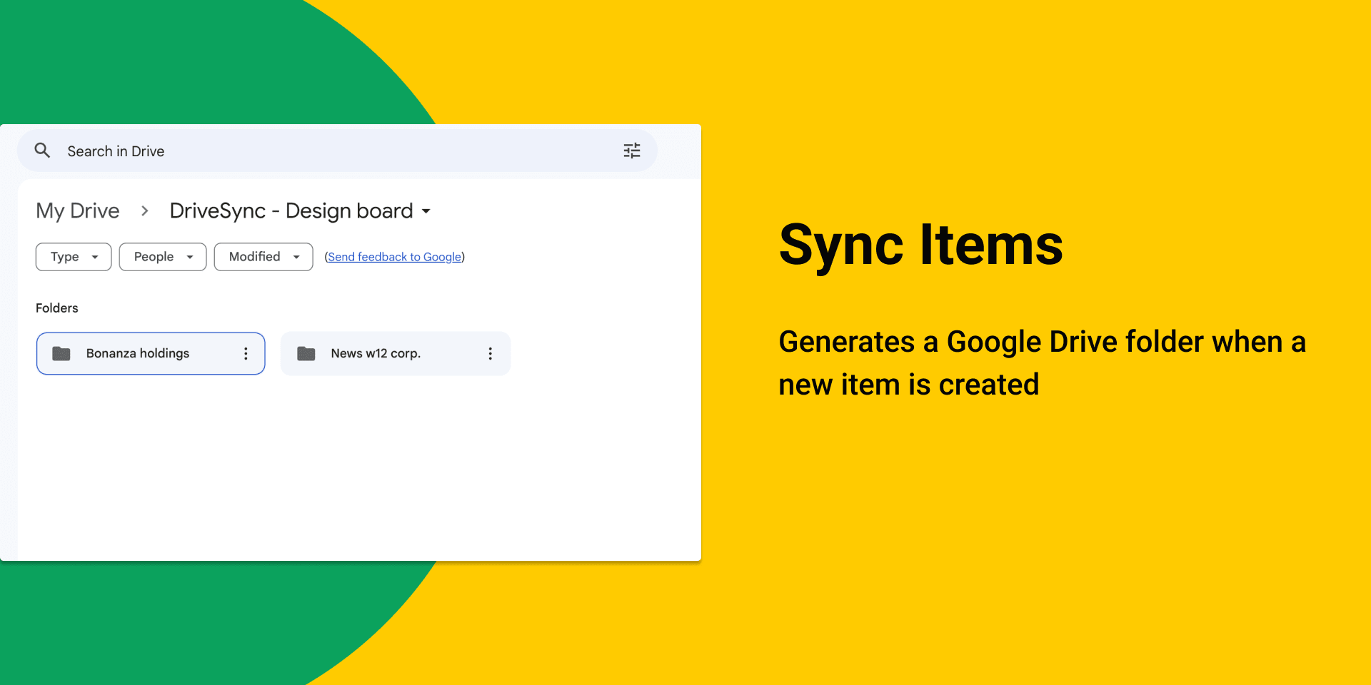 DriveSync Sync  items with Google Drive.