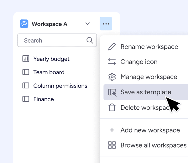 Save workspace as template