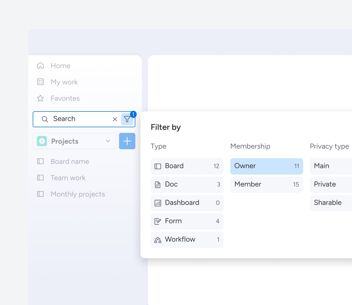 Leftpane filters revamp