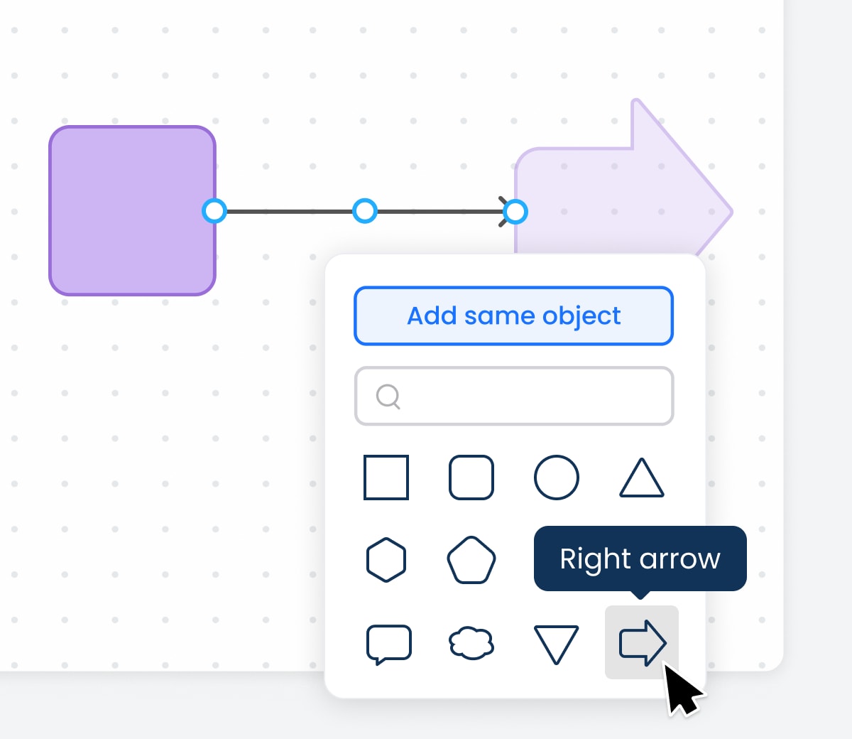 suggest shape from same library quick flow
