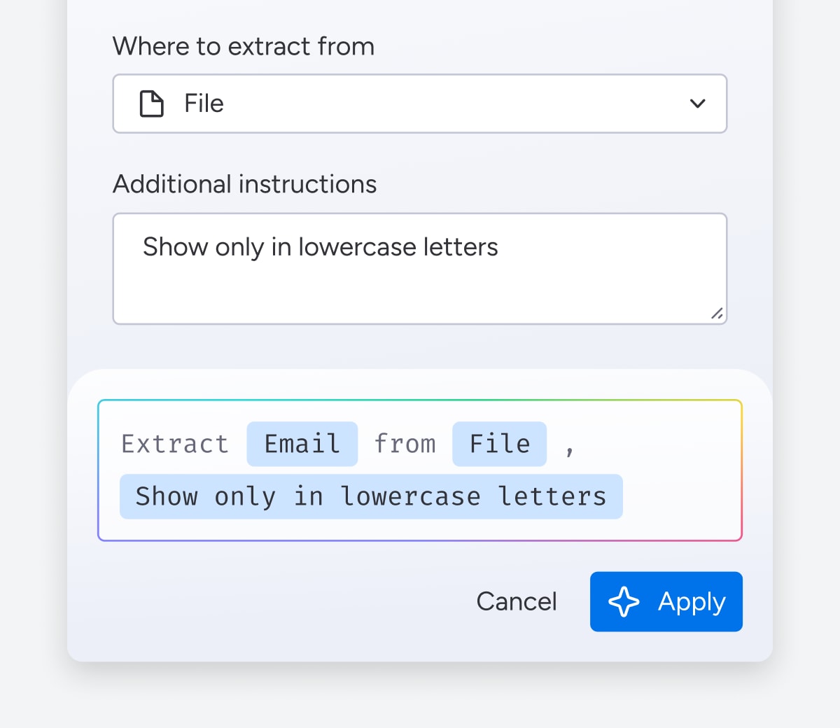 Prompt preview across all AI blocks