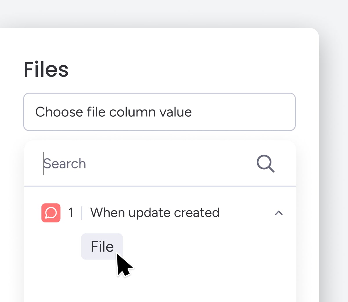 file from update in file column