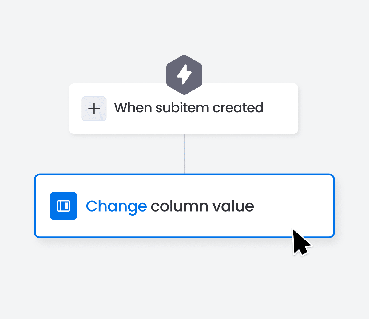 New action  Change column value