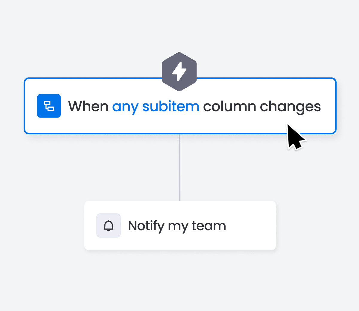 New trigger  When any subitem column changes