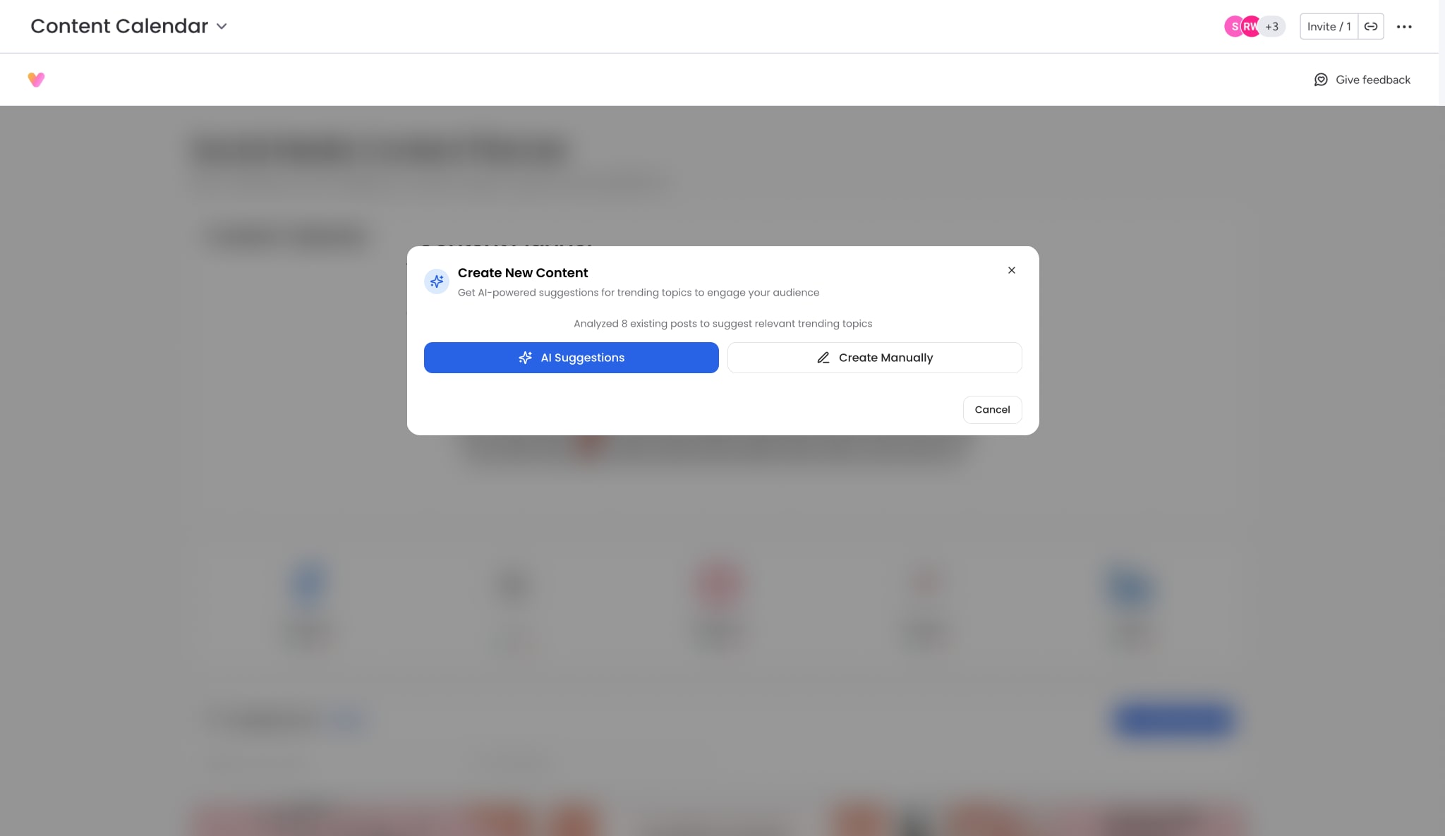 Content Calendar Vibe app