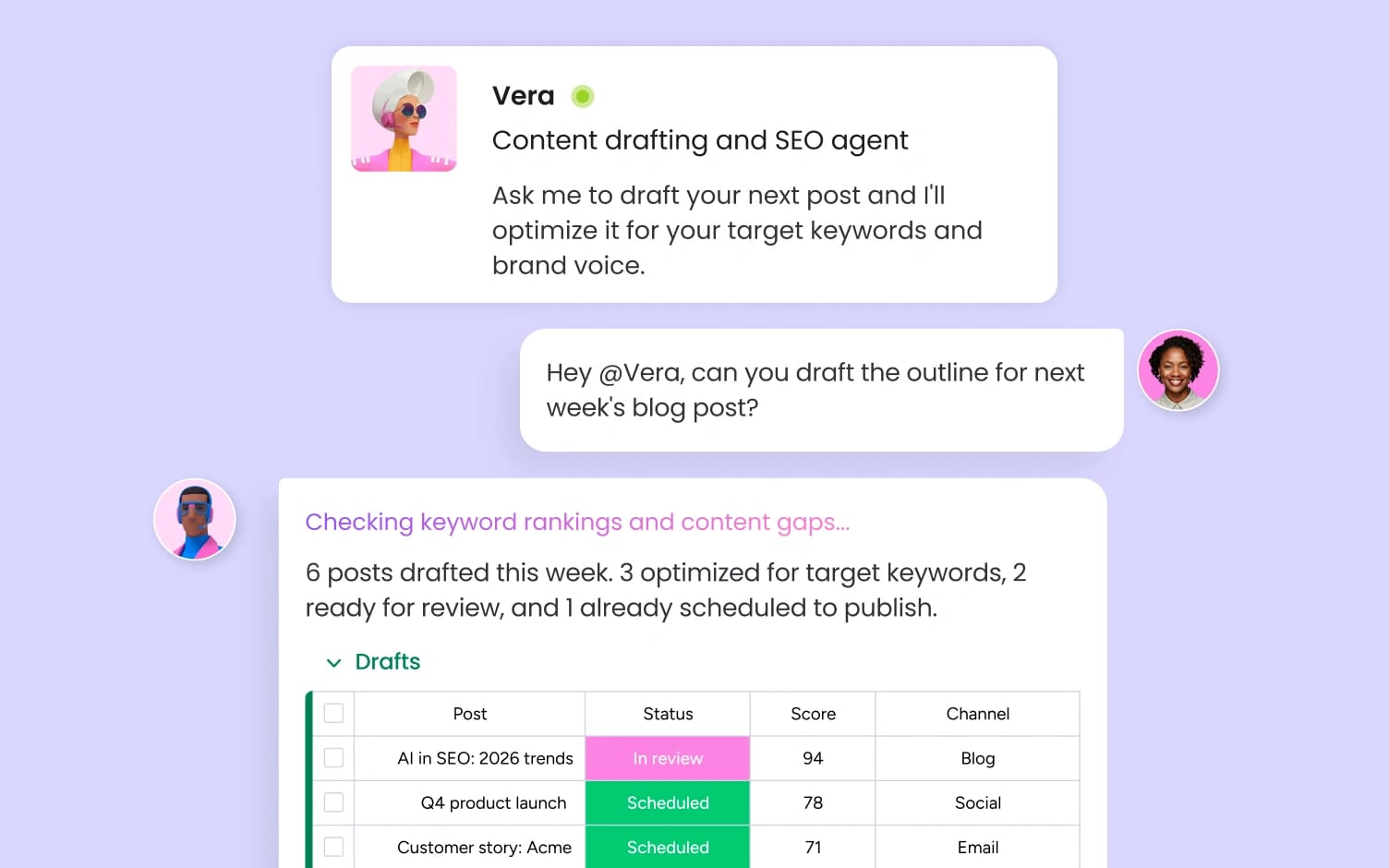 AI content creation draft on monday.com