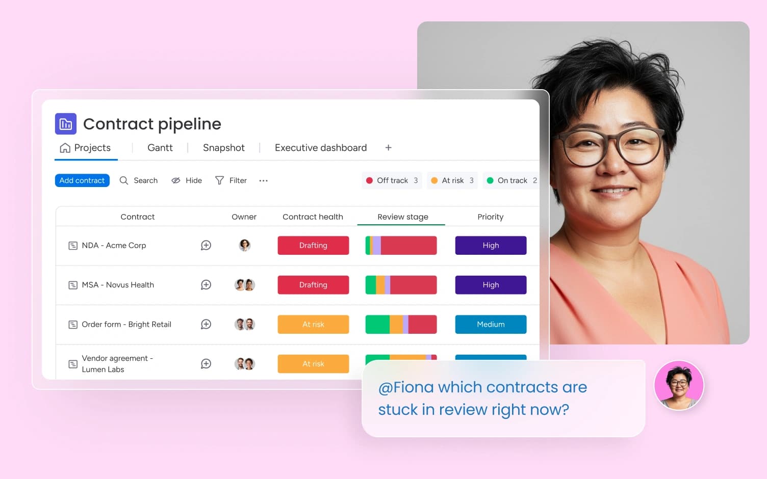 legal team managing contracts with ai on monday.com