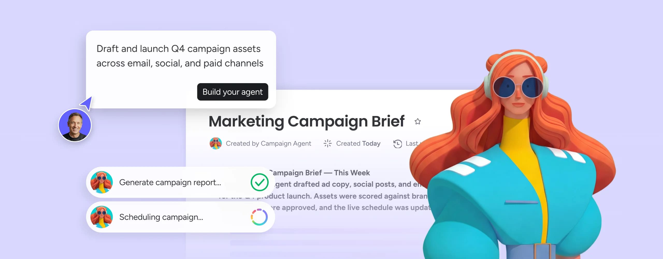 ai marketing software interface on monday.com