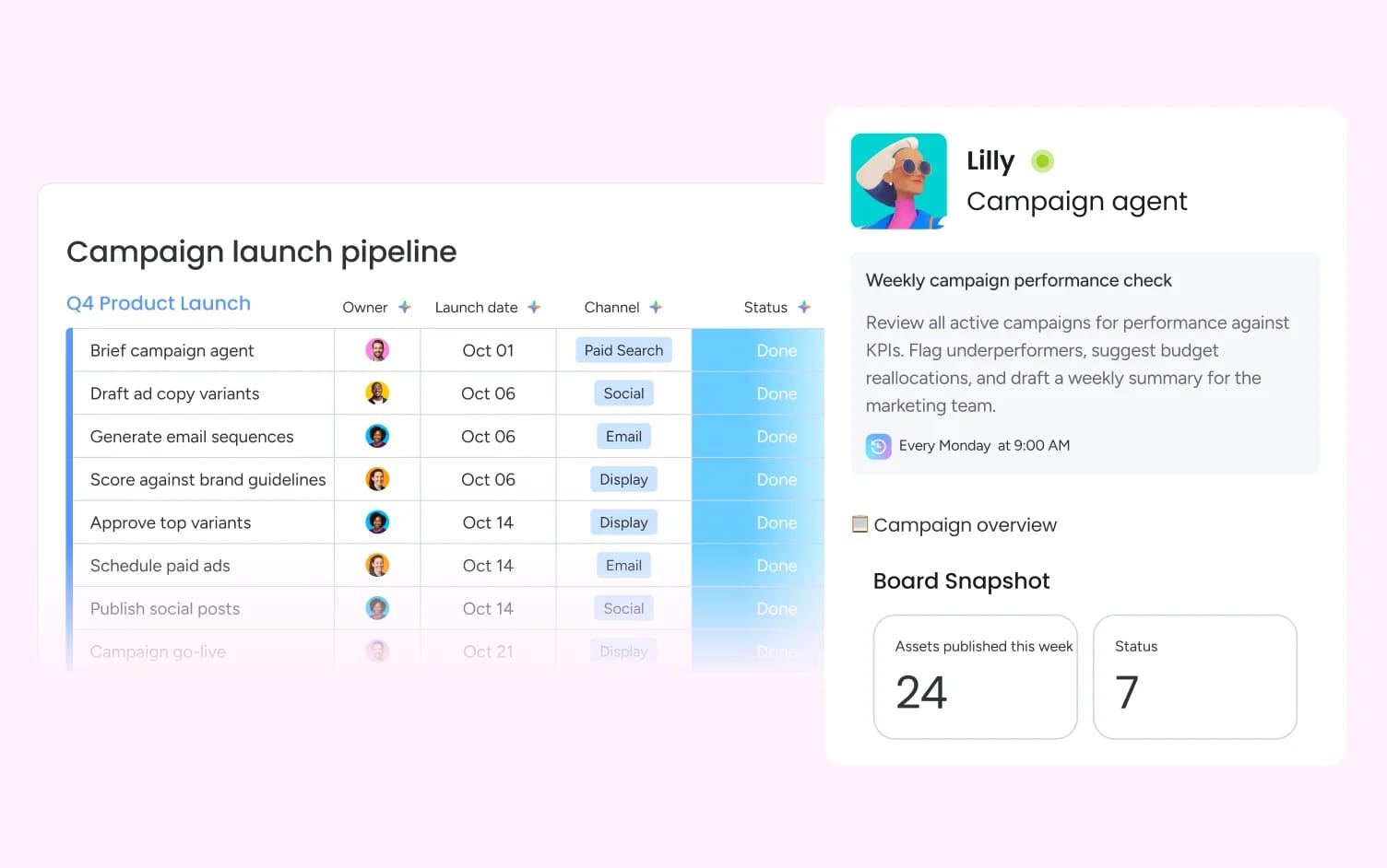 ai marketing content production on monday.com